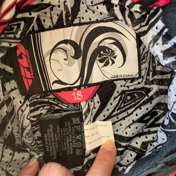 Fly racing patrol pants youth 18 moto Black pink White Motorcycle Pants - Picture 3 of 4